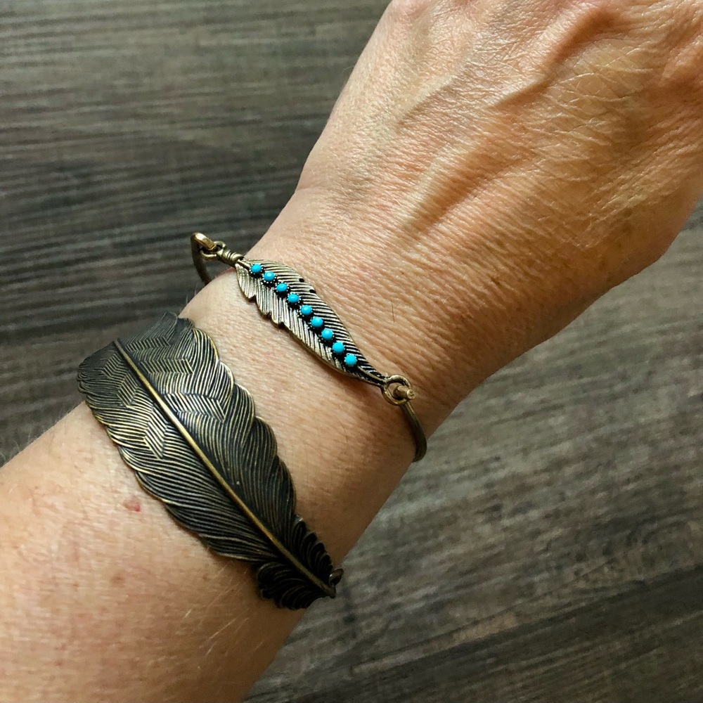 Boho feather bracelet bundle
